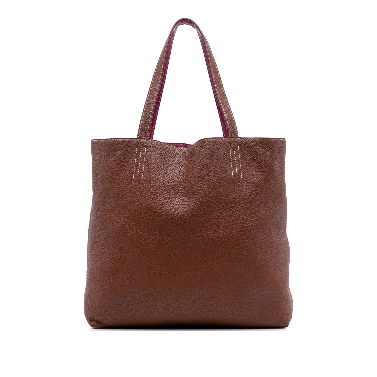 Hermes Clemence Double Sens 36 Brown Leather Tote Bag (1 of 13)