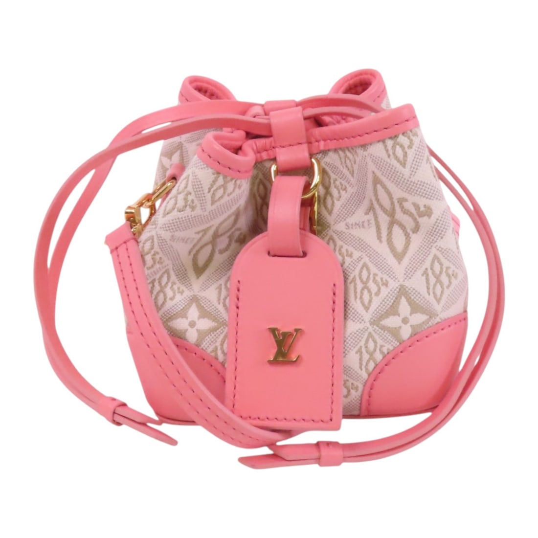 LOUIS VUITTON Noe Pink Canvas Shoulder Bag M81112: LOUIS VUITTON Noe Pink Canvas Shoulder Bag M81112 Introducing the iconic LOUIS VUITTON Noe Shoulder Bag, a perfect blend of luxury and functionality. Crafted from high-quality pink canvas, this stylis