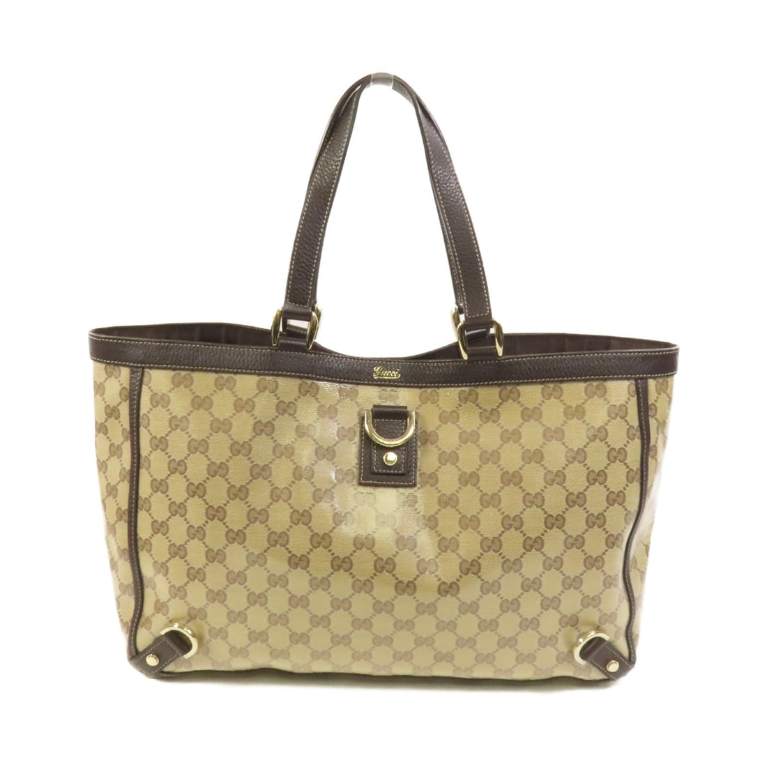 Gucci GG Canvas Brown Tote with Gold Hardware (1 of 14)