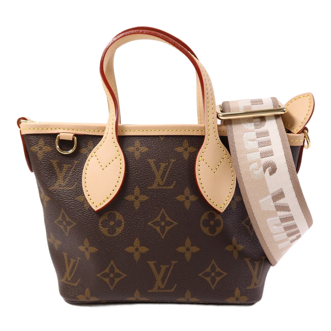 Louis Vuitton Neverfull BB Brown Monogram 2 Way Shoulder Bag M46705 GHW: Louis Vuitton Neverfull BB Brown Monogram 2 Way Shoulder Bag M46705 GHW This Louis Vuitton Neverfull BB is a 2-way shoulder handbag crafted from brown PVC coated canvas in the signature Monogram patte