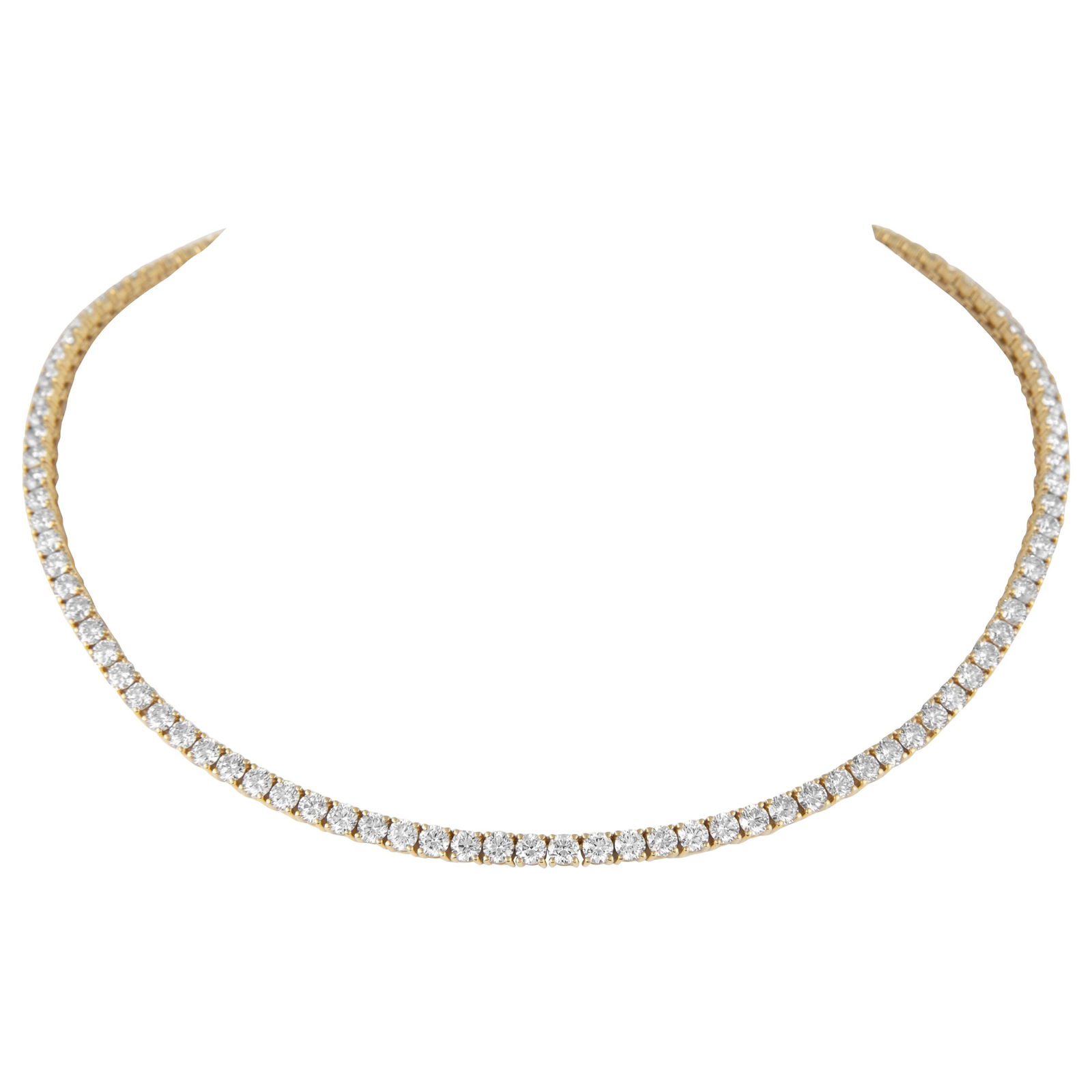 20.12ct Diamond Tennis Necklace 18k Yellow Gold (1 of 4)