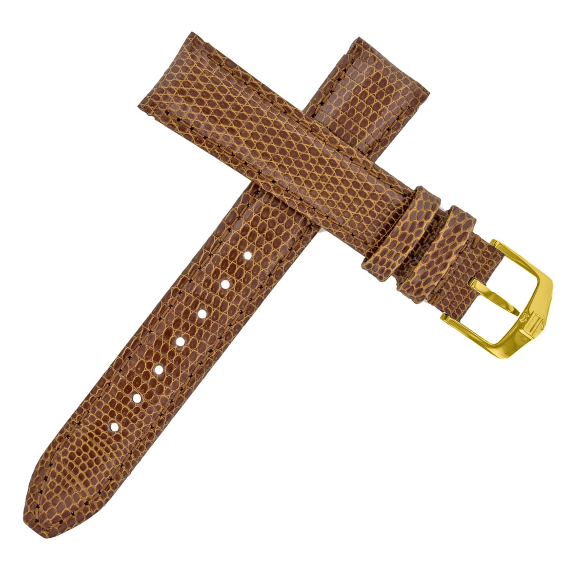 TAG Heuer Brown Lizard Leather Watch Strap 20 mm Lugs 18 mm Buckle: TAG Heuer Brown Lizard Leather Watch Strap 20 mm Lugs 18 mm Buckle Enhance your timepiece with this TAG Heuer wristwatch band, expertly crafted from genuine brown lizard leather. Designed for comfort