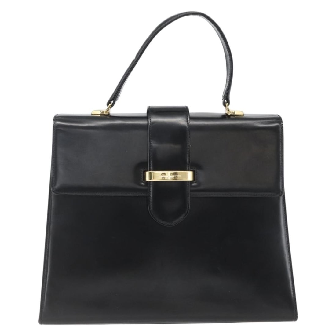 Vintage Black Leather Valentino Garavani Handbag 32cm by 26cm by 12cm: Vintage Black Leather Valentino Garavani Handbag 32cm by 26cm by 12cm This Valentino Garavani vintage handbag is crafted from black leather and designed for women. It features metal fittings and a str