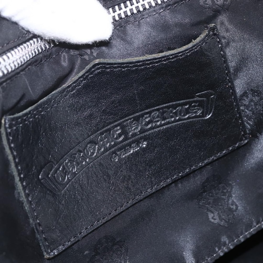 Chrome Hearts Black Leather Tote Bag Crosspatch Authenticated - 14