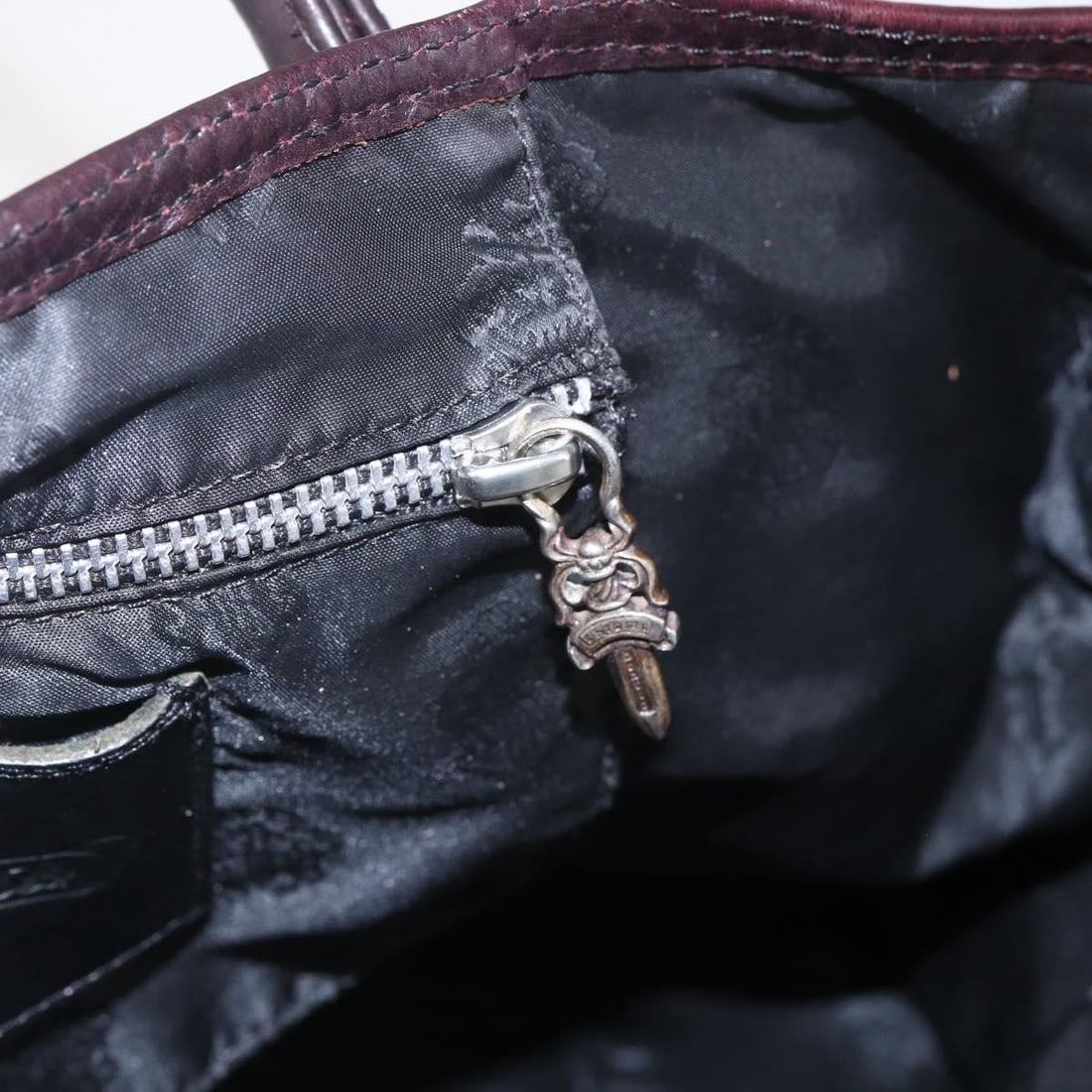 Chrome Hearts Black Leather Tote Bag Crosspatch Authenticated - 15