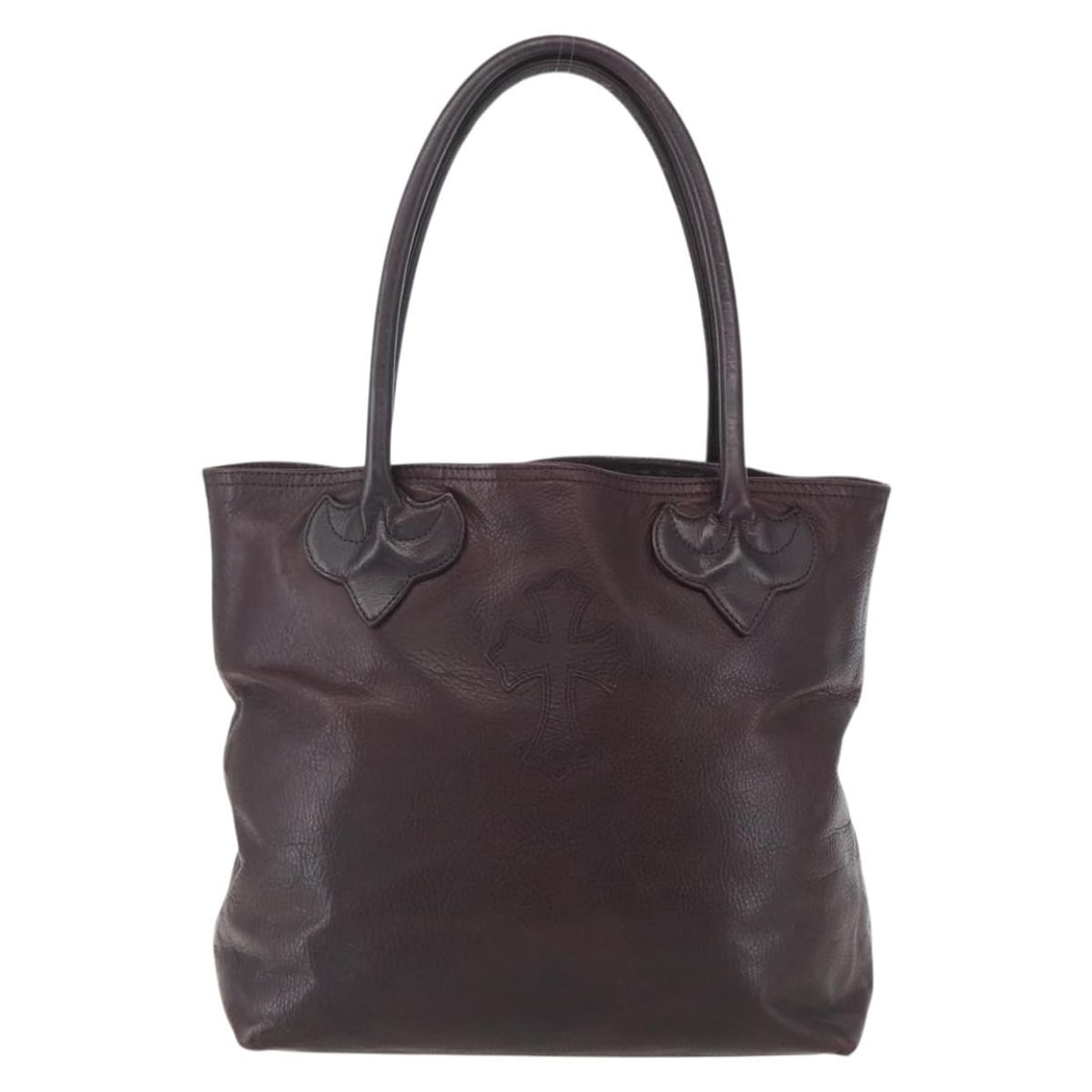 Chrome Hearts Black Leather Tote Bag Crosspatch Authenticated - 2