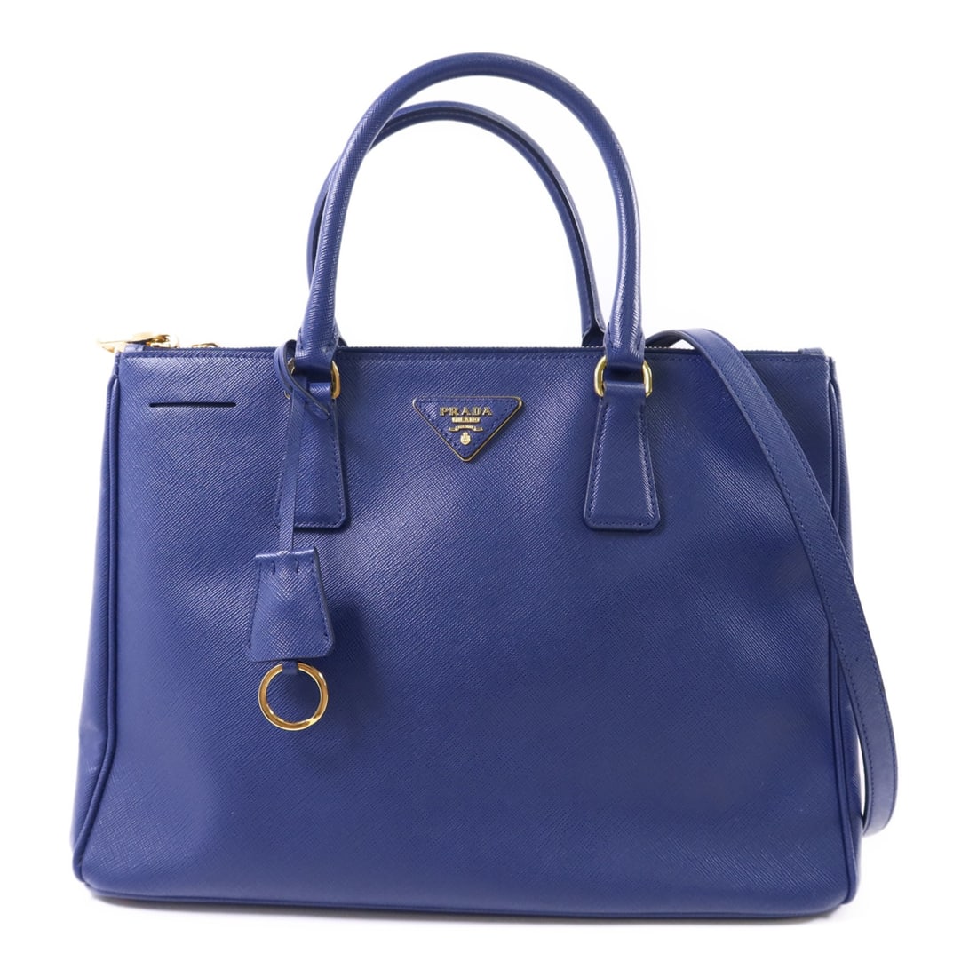 Prada Saffiano Leather Blue BN2274 Shoulder Bag with Gold Hardware (1 of 18)
