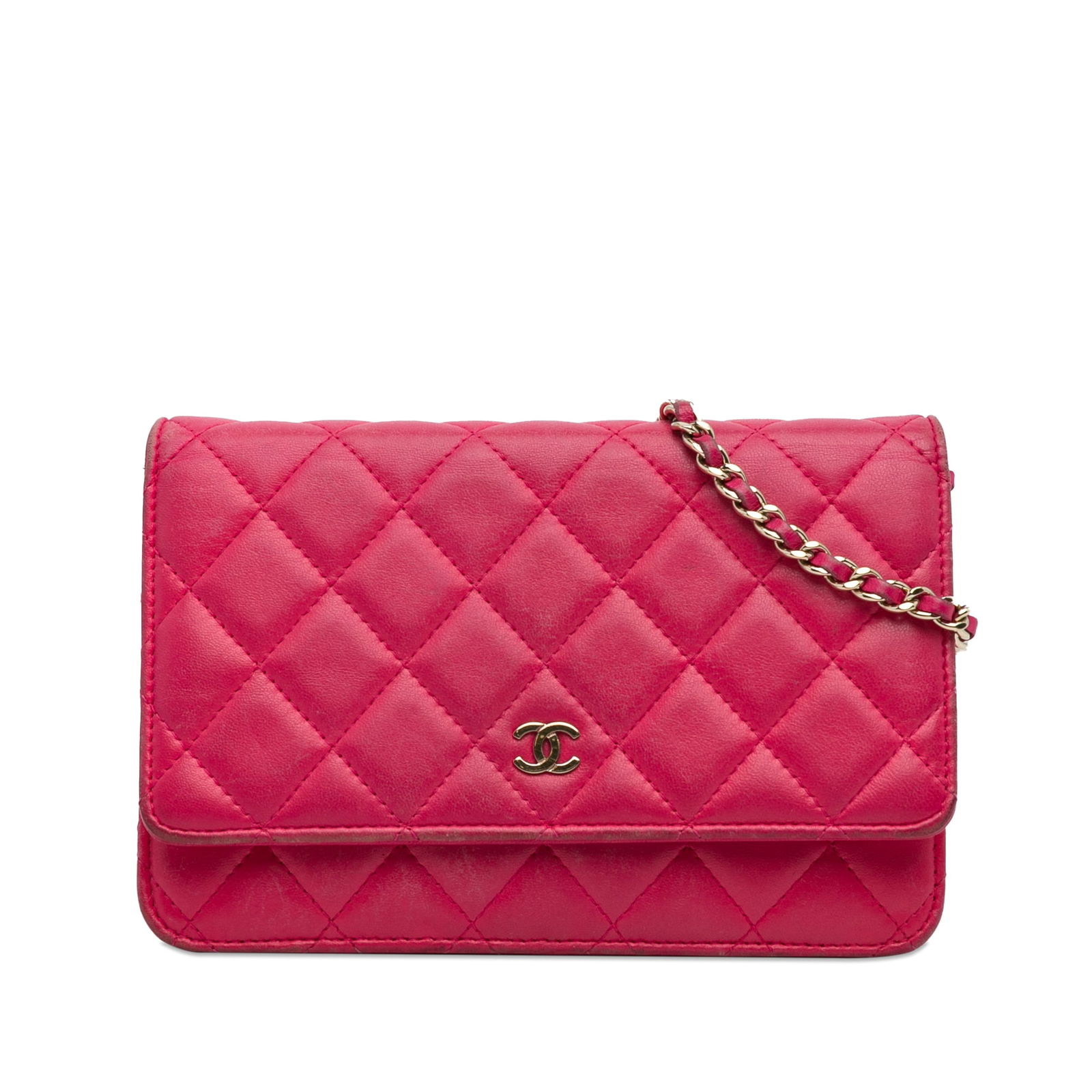 Chanel Classic Lambskin Wallet on Chain Pink Leather Italy (1 of 12)