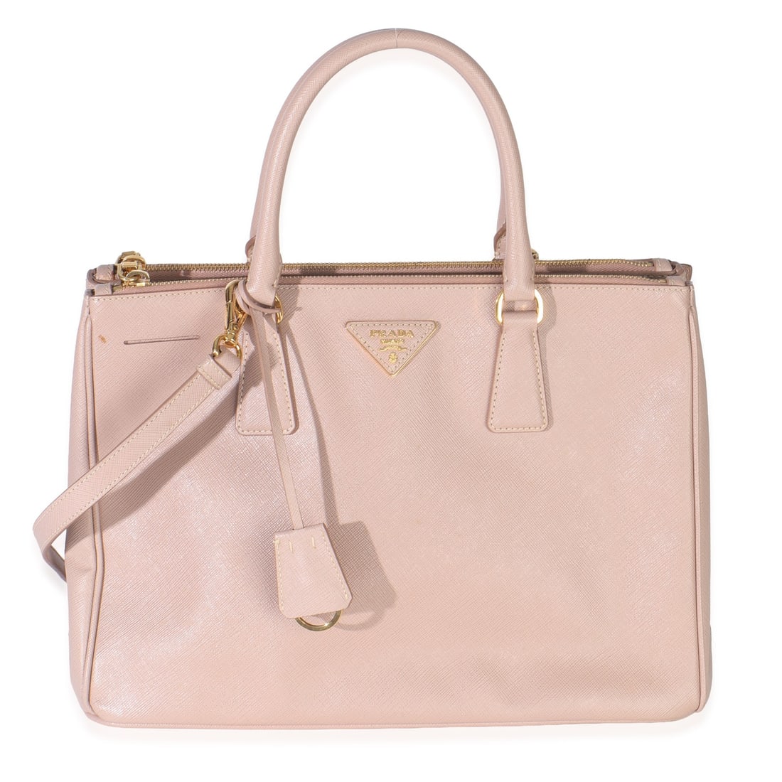 Beige Saffiano Leather Medium Galleria Tote Bag by Prada with Removable Straps (1 of 9)