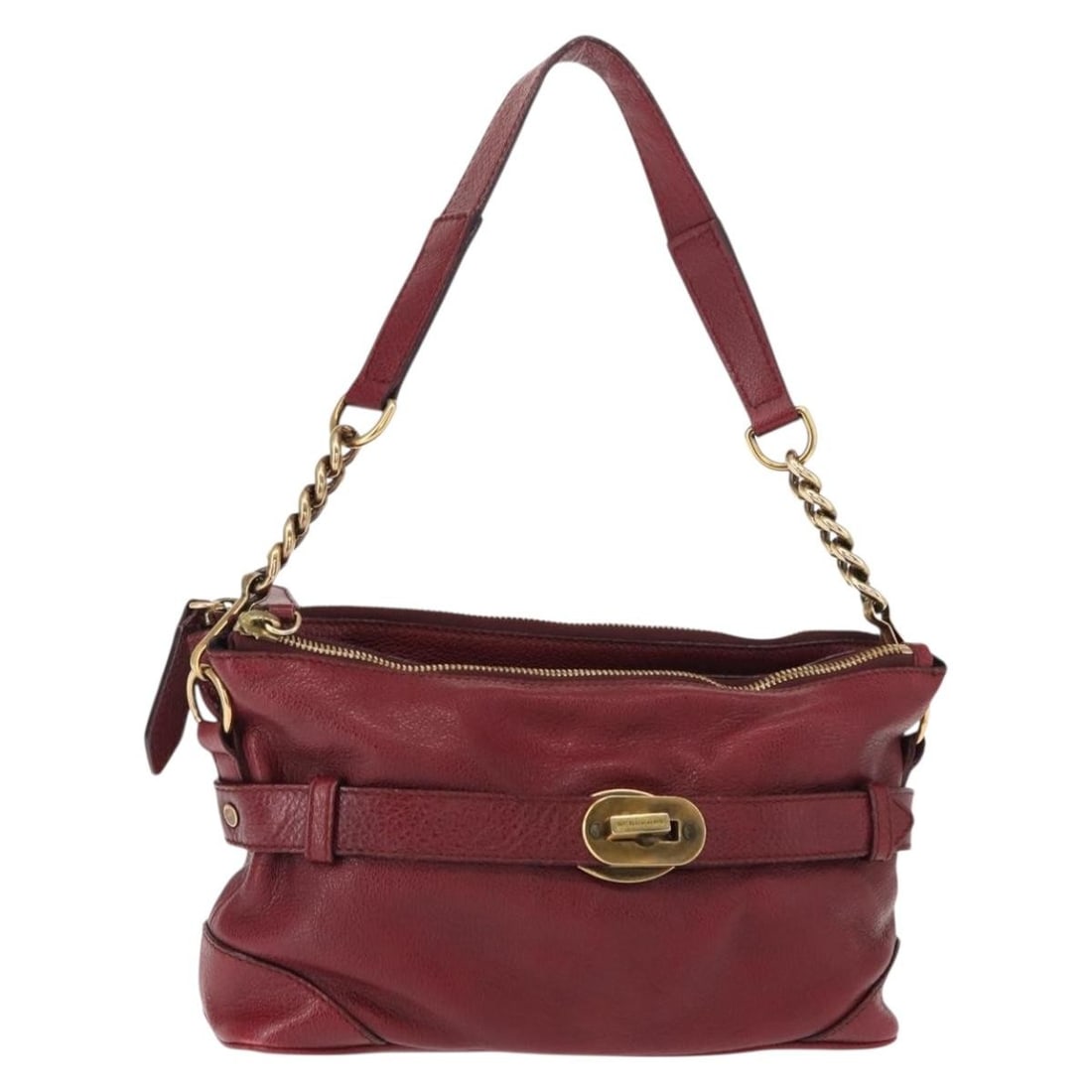 Red Leather Shoulder Bag by Burberry for Women: Red Leather Shoulder Bag by Burberry for Women This Burberry shoulder bag is crafted from leather in a striking red color. Designed for women, it features a spacious interior and practical compartment