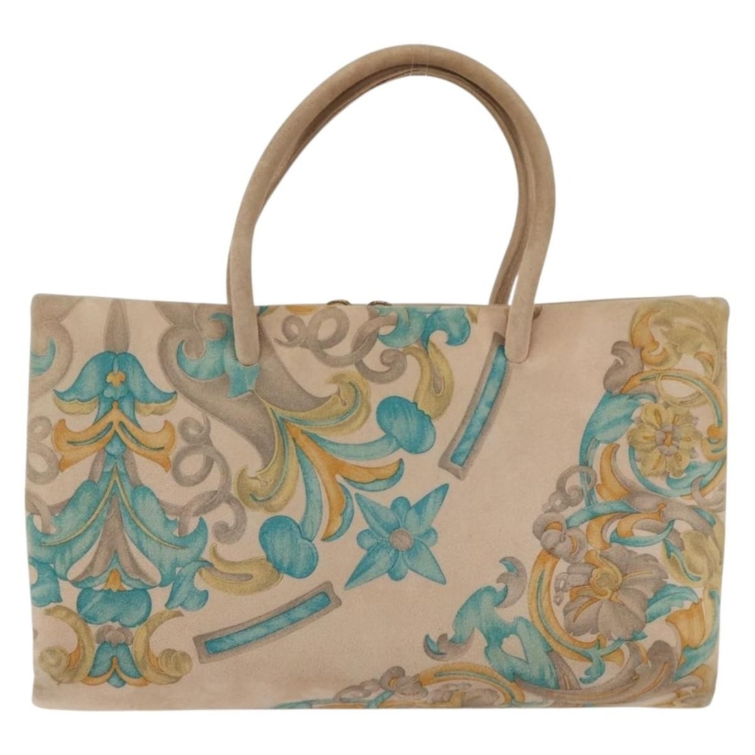 Beige Suede Vintage Loewe Handbag Spain 28cm x 17cm x 5cm: Beige Suede Vintage Loewe Handbag Spain 28cm x 17cm x 5cm This Loewe vintage handbag features a beige suede exterior and is designed for women. The bag has visible signs of use, including some loss of