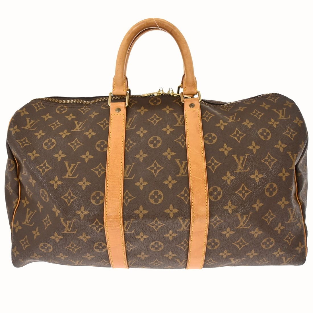 Louis Vuitton Monogram Canvas Keepall Duffel Bag 45cm: Louis Vuitton Monogram Canvas Keepall Duffel Bag 45cm Louis Vuitton Keepall bag crafted from signature monogram canvas, designed for unisex use. This spacious travel bag features a brown color palette