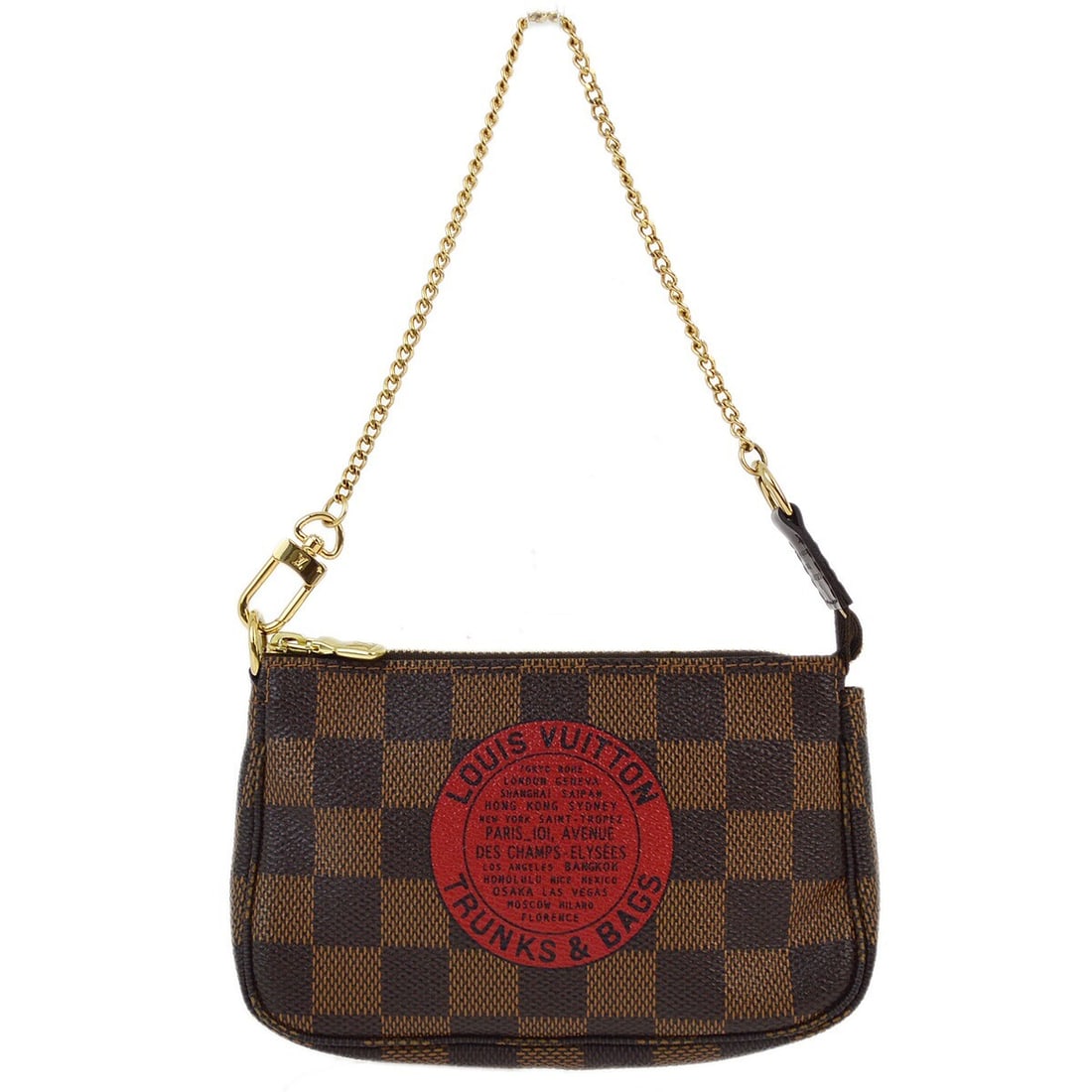 Louis Vuitton Limited Edition Damier Canvas Pochette Accessoires: Louis Vuitton Limited Edition Damier Canvas Pochette Accessoires This Louis Vuitton Pochette Accessoires in limited edition Damier canvas is designed for women. The compact accessory features a brown