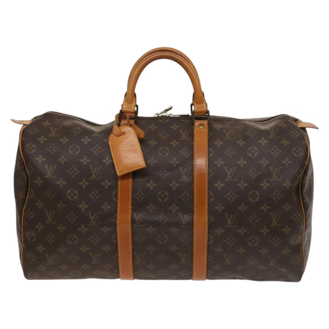 Monogram Canvas Keepall Travel Bag by Louis Vuitton Unisex Brown: Monogram Canvas Keepall Travel Bag by Louis Vuitton Unisex Brown This Louis Vuitton Keepall Bag features the iconic Monogram canvas and is designed for unisex use. The bag is brown and crafted from ca