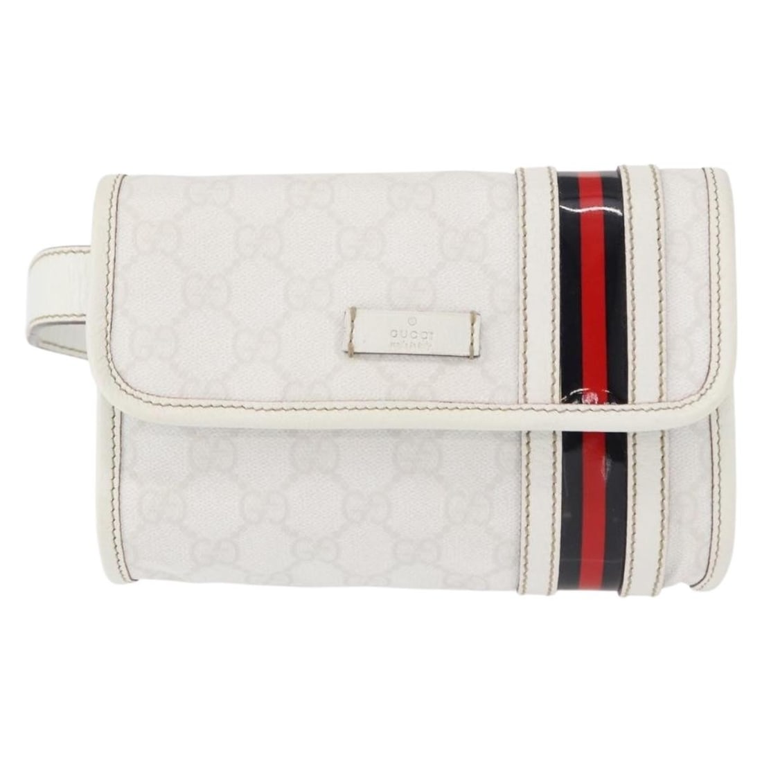 Gucci Sherry Line White Canvas Belt Bag for Women: Gucci Sherry Line White Canvas Belt Bag for Women This Gucci Sherry Line Waist Bag features white GG canvas and is designed for women. It is crafted in Italy and offers a practical and stylish option