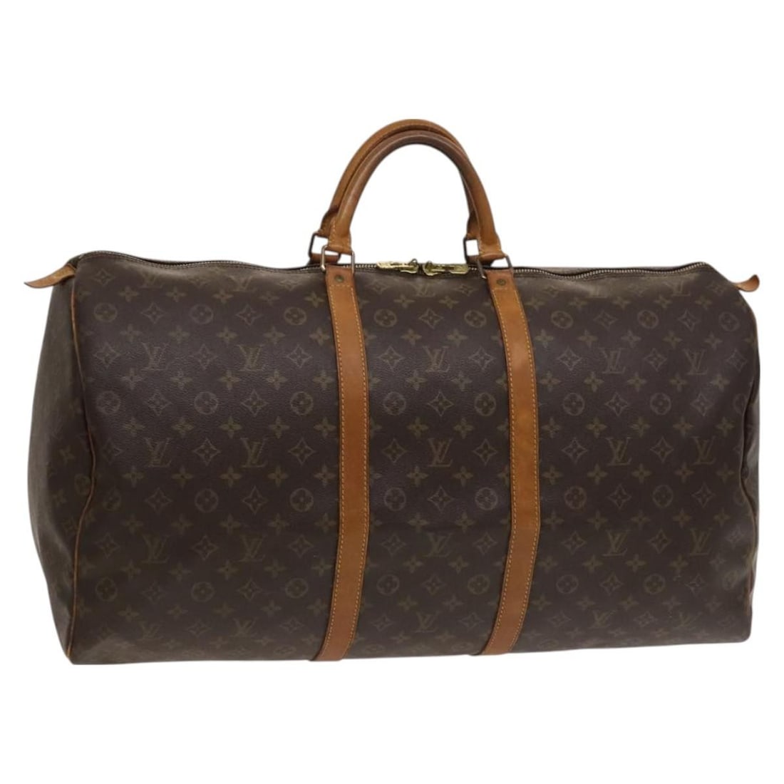 Louis Vuitton Monogram Canvas Keepall 60 Travel Bag: Louis Vuitton Monogram Canvas Keepall 60 Travel Bag This pre-owned Louis Vuitton Keepall 60 Boston bag features the iconic monogram canvas in multicolor, designed for women. It measures 60cm x 30cm x