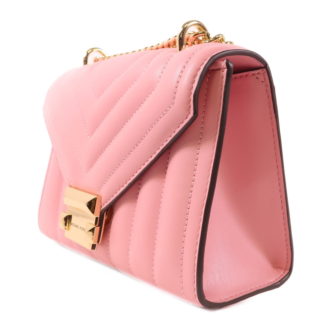 Michael Kors Whitney Pink Calfskin Shoulder Bag with Gold Hardware - 3