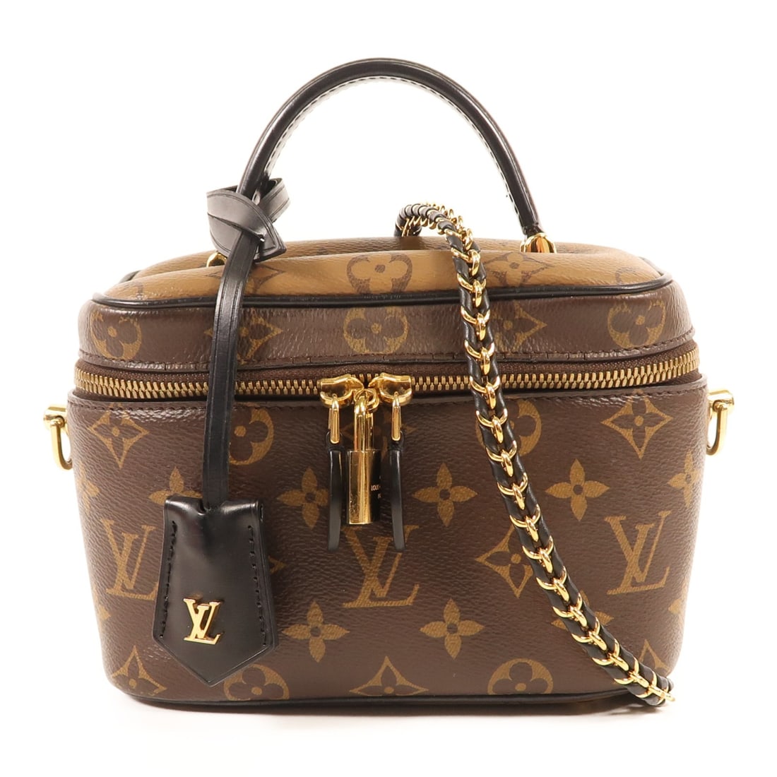 LOUIS VUITTON Vanity PM GHW 2 Way Shoulder Bag M45165 Monogram Reverse Brown: LOUIS VUITTON Vanity PM GHW 2 Way Shoulder Bag M45165 Monogram Reverse Brown This stylish Louis Vuitton Vanity PM 2 Way Shoulder Bag showcases the iconic Monogram Reverse pattern, crafted from durable
