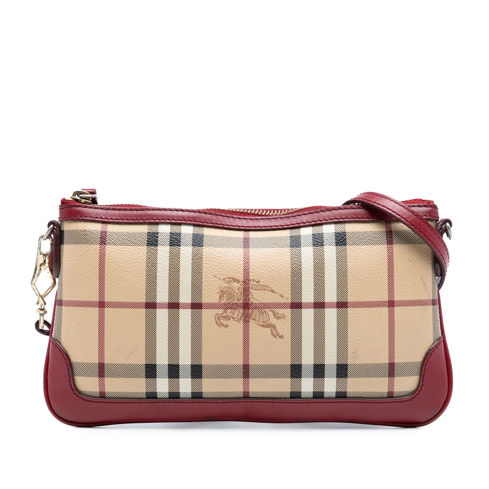 Burberry Peyton Crossbody Bag Haymarket Check Coated Canvas (1 of 8)