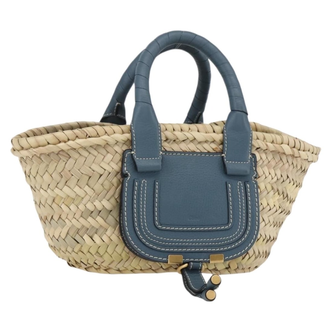 Chloe Marcie Bucket Bag Wood Blue Beige Authentic Spain: Chloe Marcie Bucket Bag Wood Blue Beige Authentic Spain Elevate your accessory collection with the Chloe Marcie Bucket Hand Bag, a stunning blend of style and functionality. This exquisite handbag is