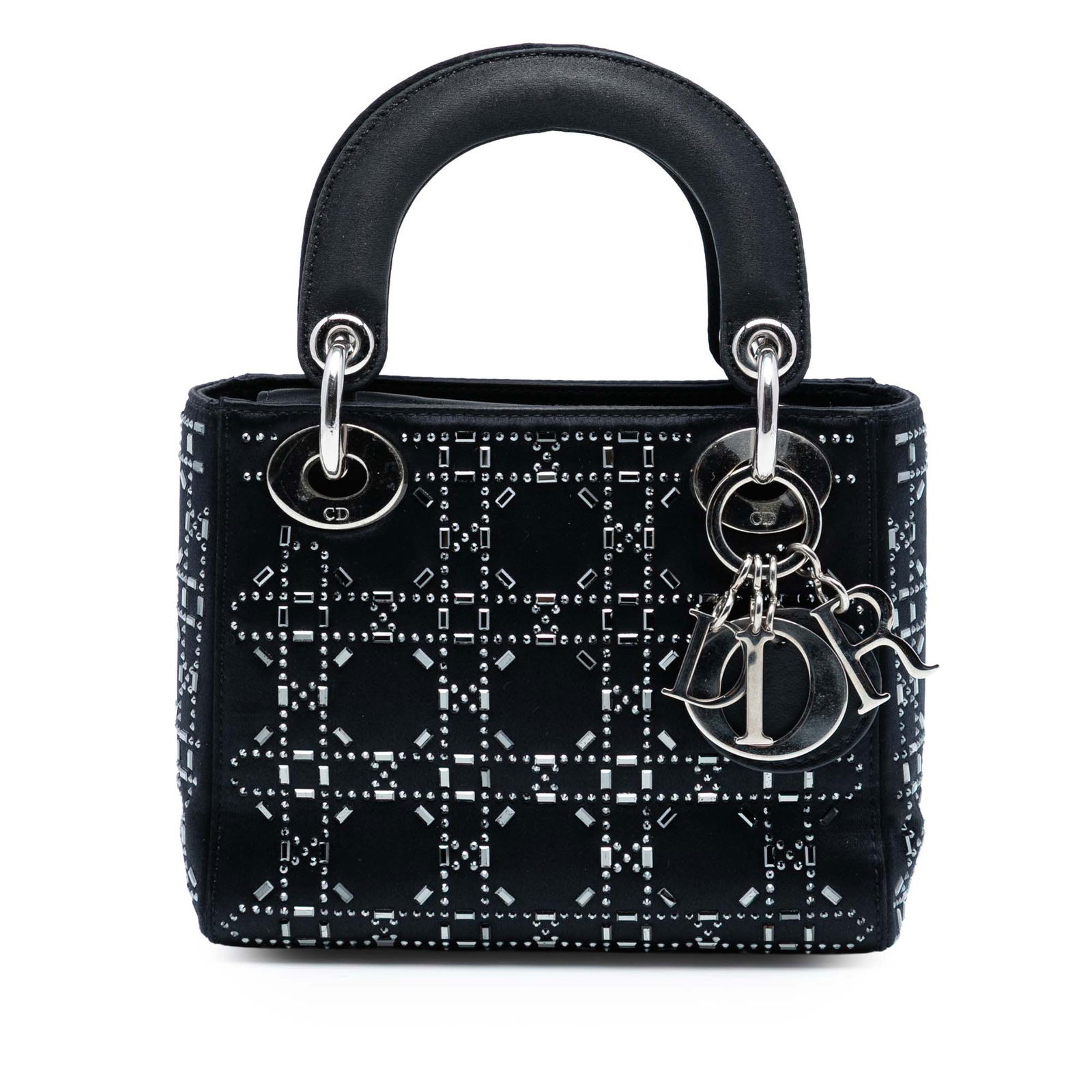 Dior Mini Lady Dior Bag Satin Cannage With Crystal Strass Embellishments (1 of 7)