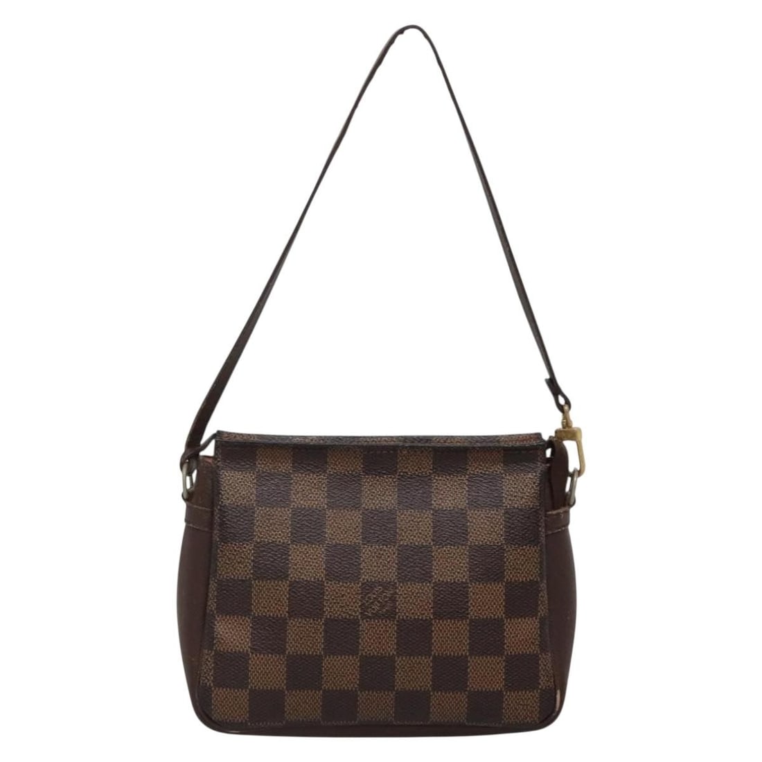 Louis Vuitton Damier Canvas Make Up Pouch 17cm by 14cm by 5.5cm: Louis Vuitton Damier Canvas Make Up Pouch 17cm by 14cm by 5.5cm This Louis Vuitton Trousse Make Up Bag features the iconic Damier canvas in brown. Designed for women, it offers a compact size ideal fo