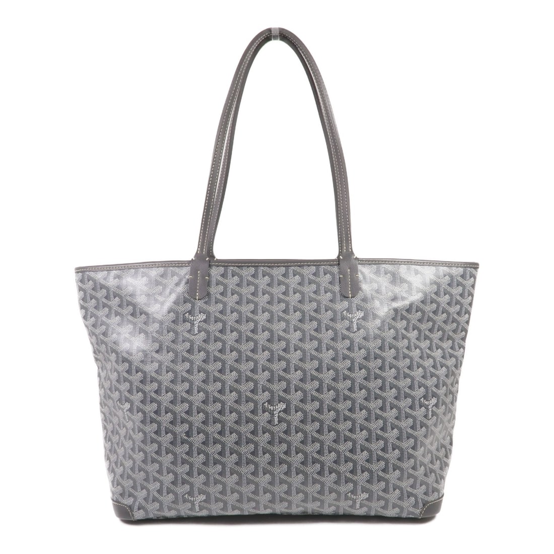 GOYARD Artois MM Gray Shoulder Tote Bag PVC Coated Canvas: GOYARD Artois MM Gray Shoulder Tote Bag PVC Coated Canvas Discover the elegance of the Goyard Artois MM Shoulder Tote Bag, crafted from durable PVC coated canvas in a sophisticated gray hue. This styl