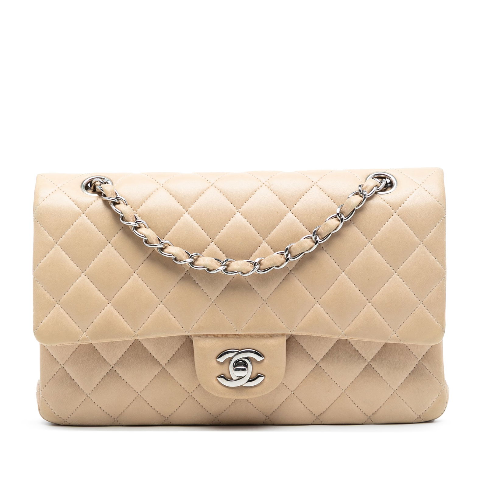 Chanel Brown Quilted Lambskin Medium Classic Double Flap Shoulder Bag (1 of 8)