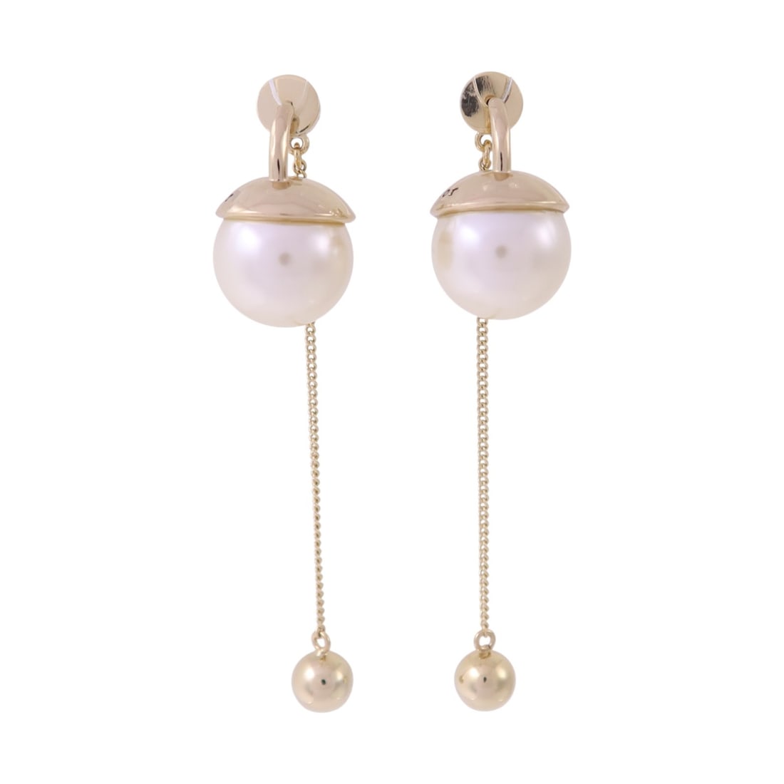 Dior Tribales White Pierced Earrings with CD Logo and Gold Tone Metal (1 of 9)