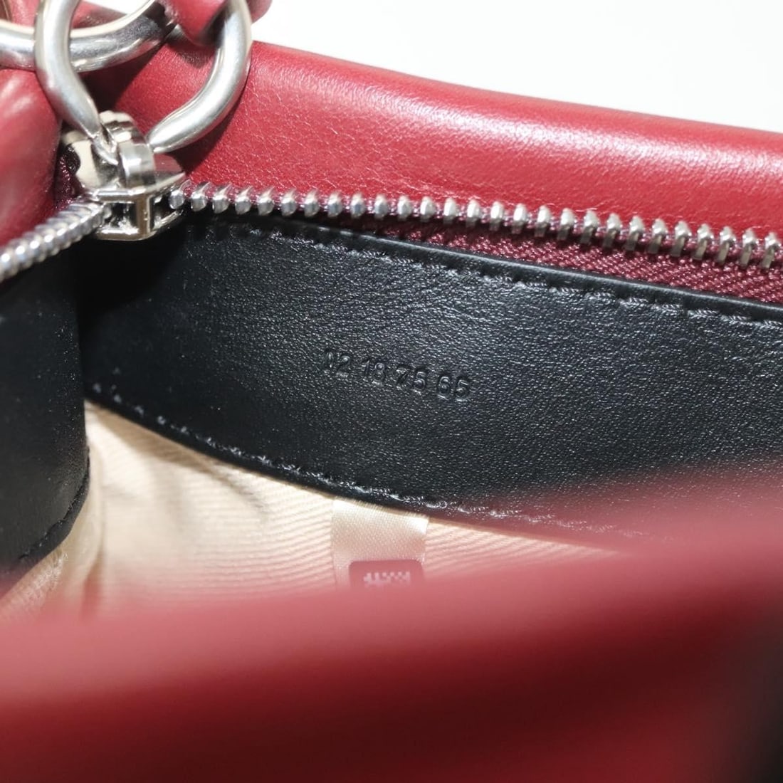 Chloe Bordeaux Leather Shoulder Bag with Gold and Silver Accents - 12