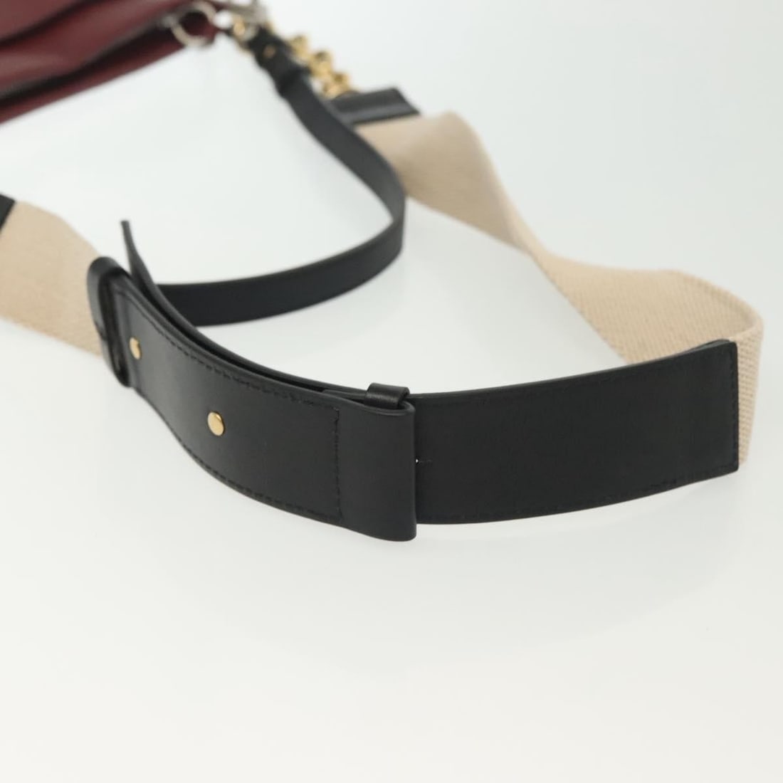 Chloe Bordeaux Leather Shoulder Bag with Gold and Silver Accents - 8