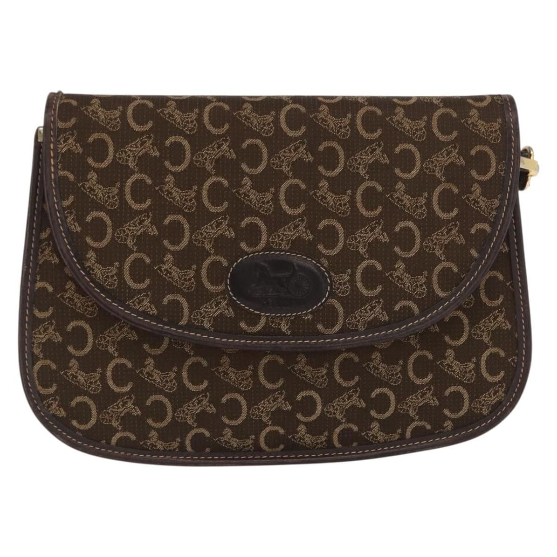 C Sulky Canvas Shoulder Bag by Celine Brown: C Sulky Canvas Shoulder Bag by Celine Brown This Celine C Sulky shoulder bag is crafted from brown canvas and designed specifically for women. Made in Italy, it features a spacious interior and a prac