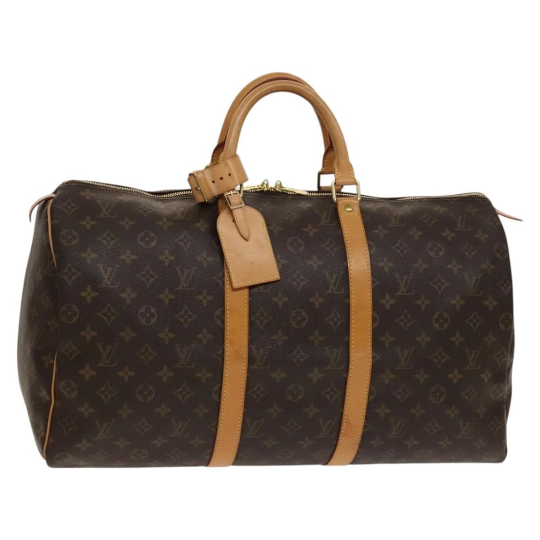 Louis Vuitton Monogram Canvas Keepall 50cm Travel Bag: Louis Vuitton Monogram Canvas Keepall 50cm Travel Bag Louis Vuitton Keepall Bag crafted from signature monogram canvas, suitable for unisex use. The bag features a brown color with leather trim and me