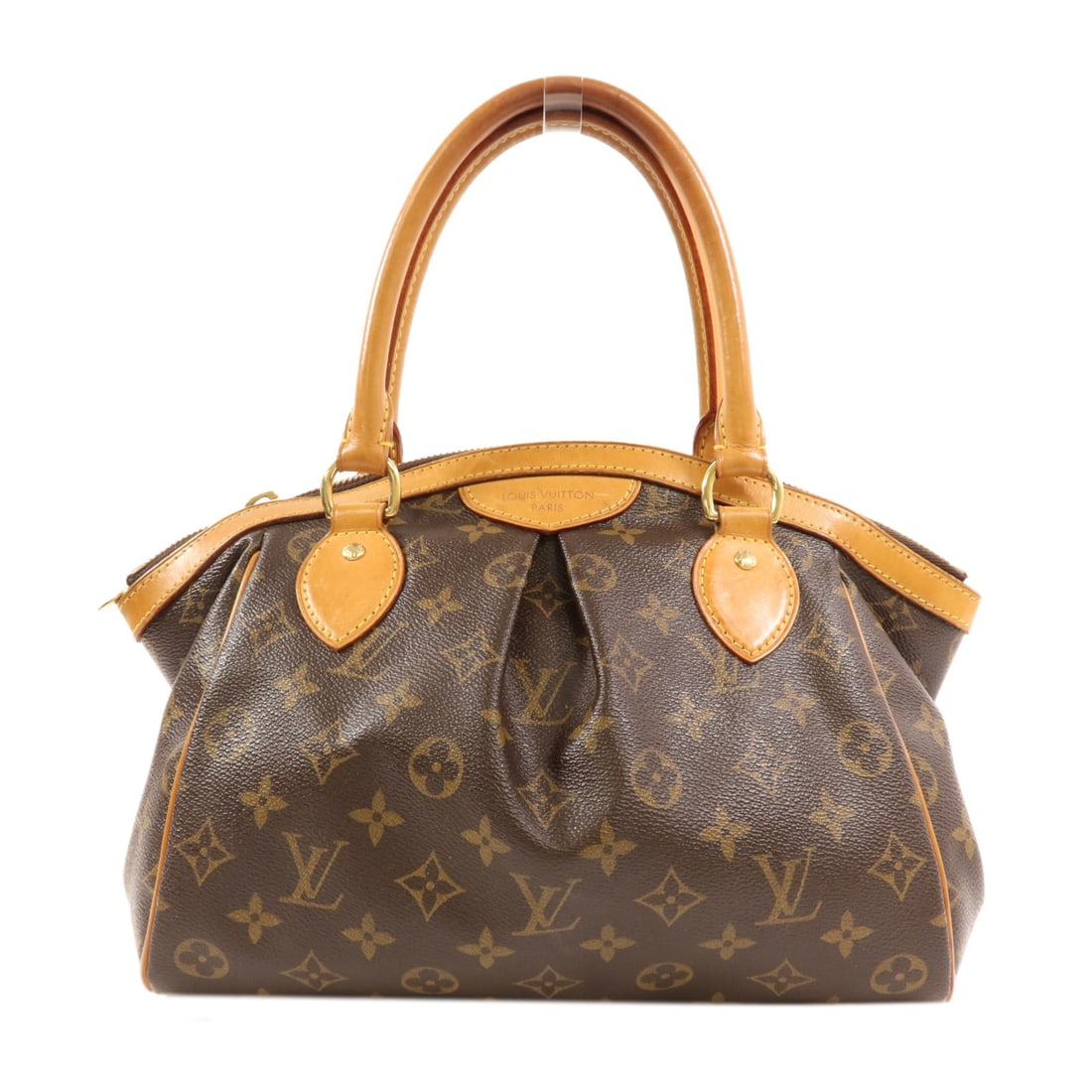 LOUIS VUITTON Tivoli PM Handbag M40143 Monogram Brown GHW: LOUIS VUITTON Tivoli PM Handbag M40143 Monogram Brown GHW Enhance your collection with the LOUIS VUITTON Tivoli PM Handbag, a stylish and functional accessory crafted from durable PVC coated canvas in