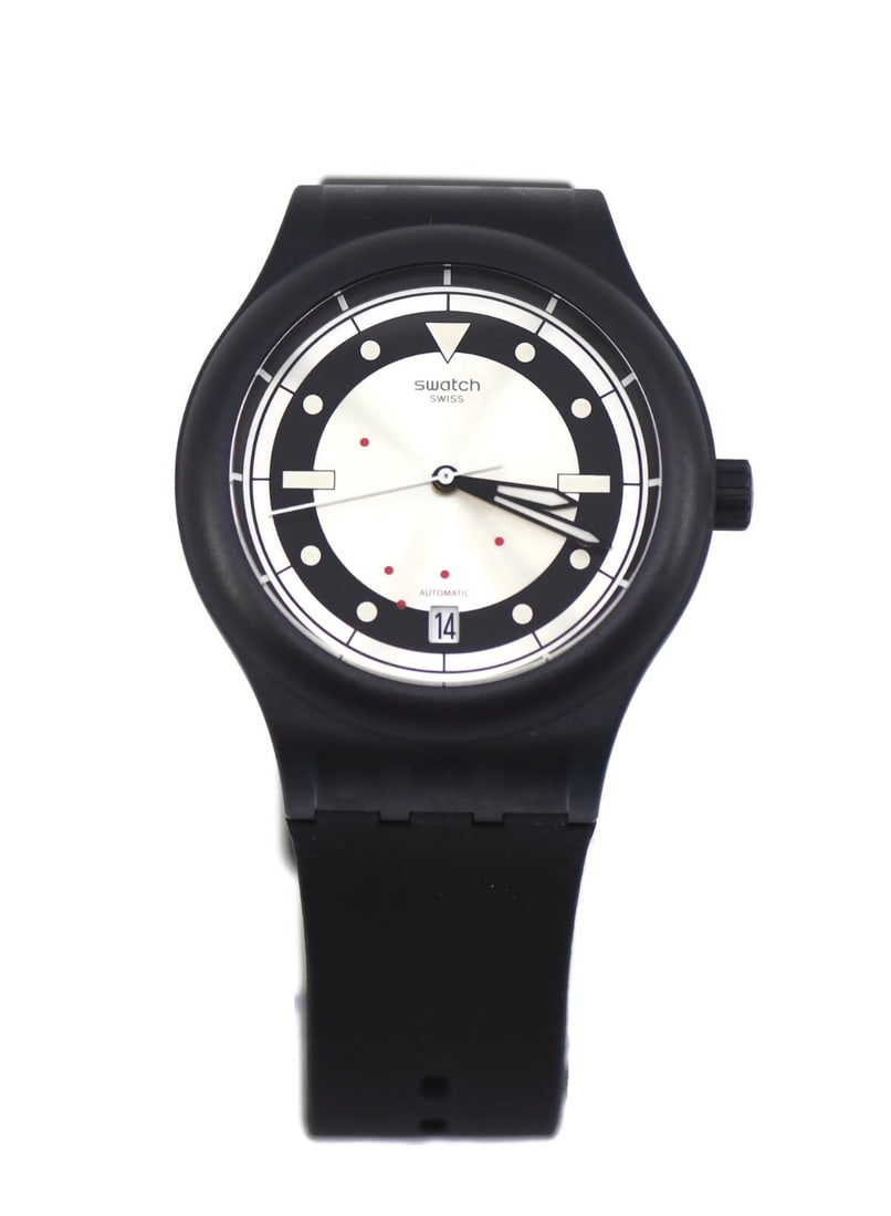 Swatch Hodinkee SUTZ402 Mechanical Plastic Watch with Box (1 of 6)