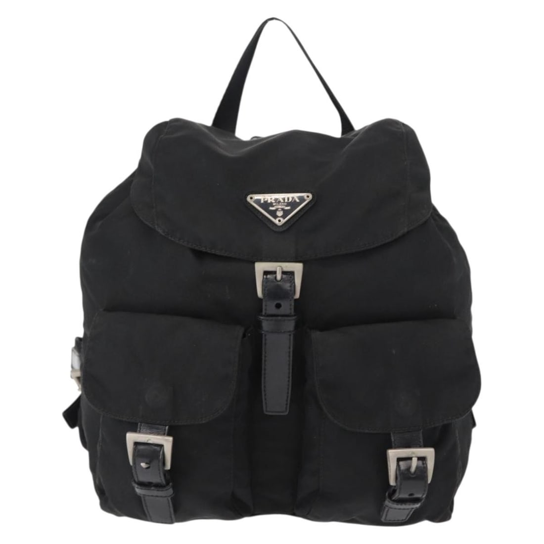 Prada Vela Nylon Backpack with Dual Front Pockets and Saffiano Leather (1 of 18)
