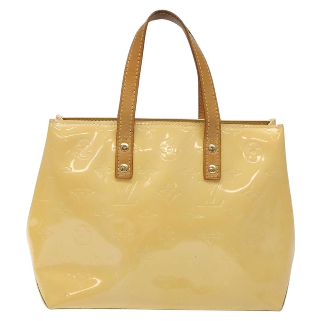 Pink Patent Leather Reade Handbag by Louis Vuitton 23cm x 18cm x 9.5cm: Pink Patent Leather Reade Handbag by Louis Vuitton 23cm x 18cm x 9.5cm Louis Vuitton Reade handbag designed for women in pink patent leather with monogram Vernis finish. The handbag shows signs of wea