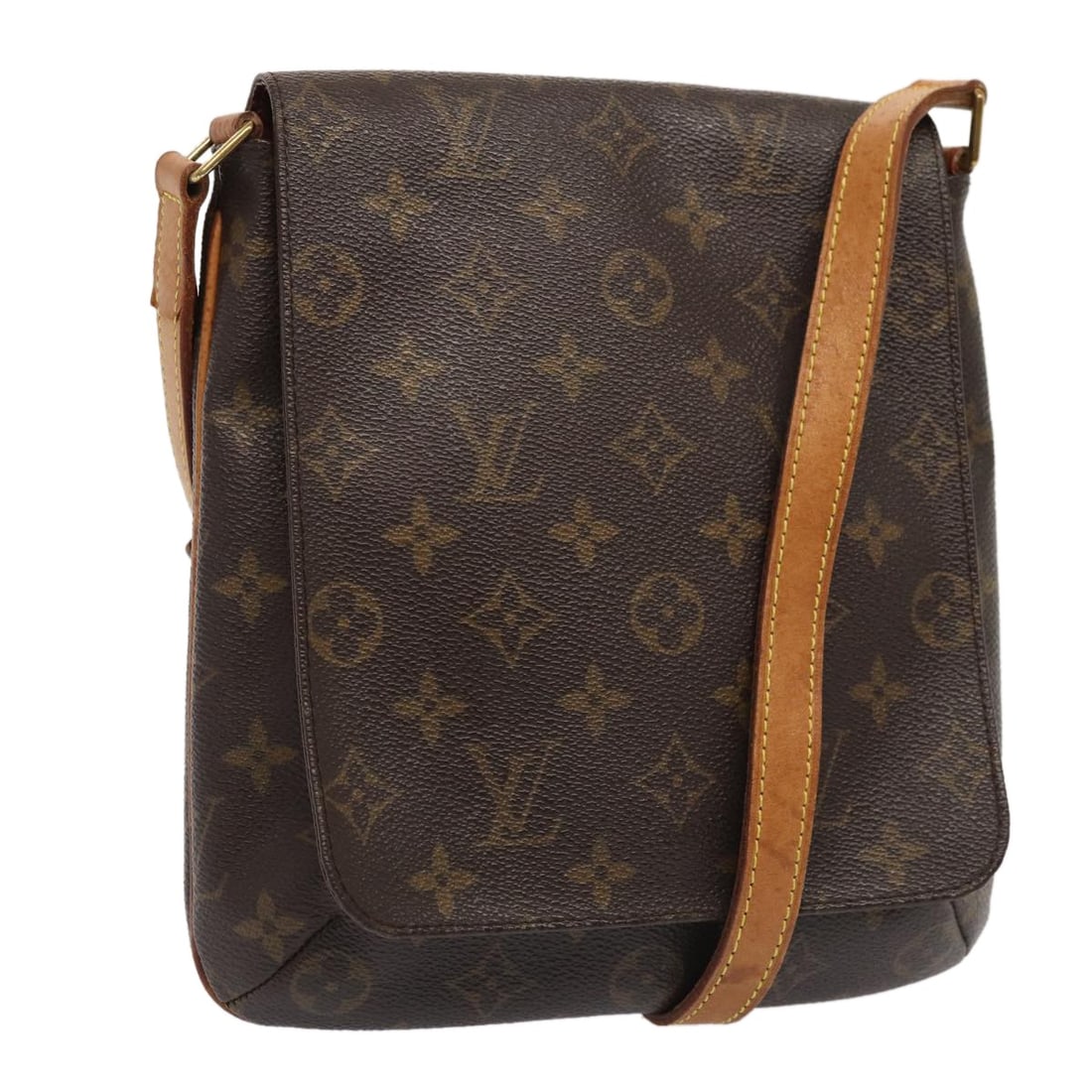 Louis Vuitton Musette Brown Monogram Canvas Shoulder Bag: Louis Vuitton Musette Brown Monogram Canvas Shoulder Bag This pre-owned Louis Vuitton Musette Handbag features the classic Monogram canvas in brown, designed for women. The shoulder bag shows signs of