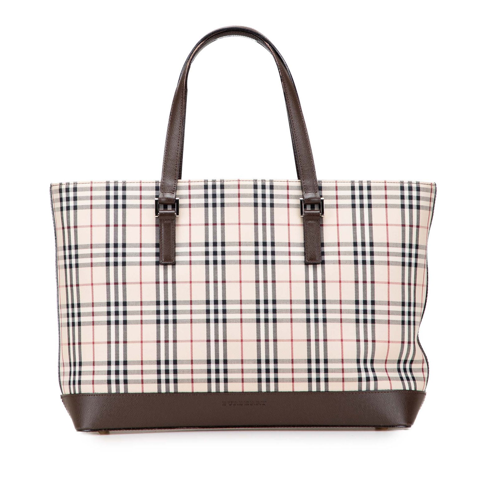 Burberry House Check Canvas Tote Bag with Leather Trim (1 of 11)