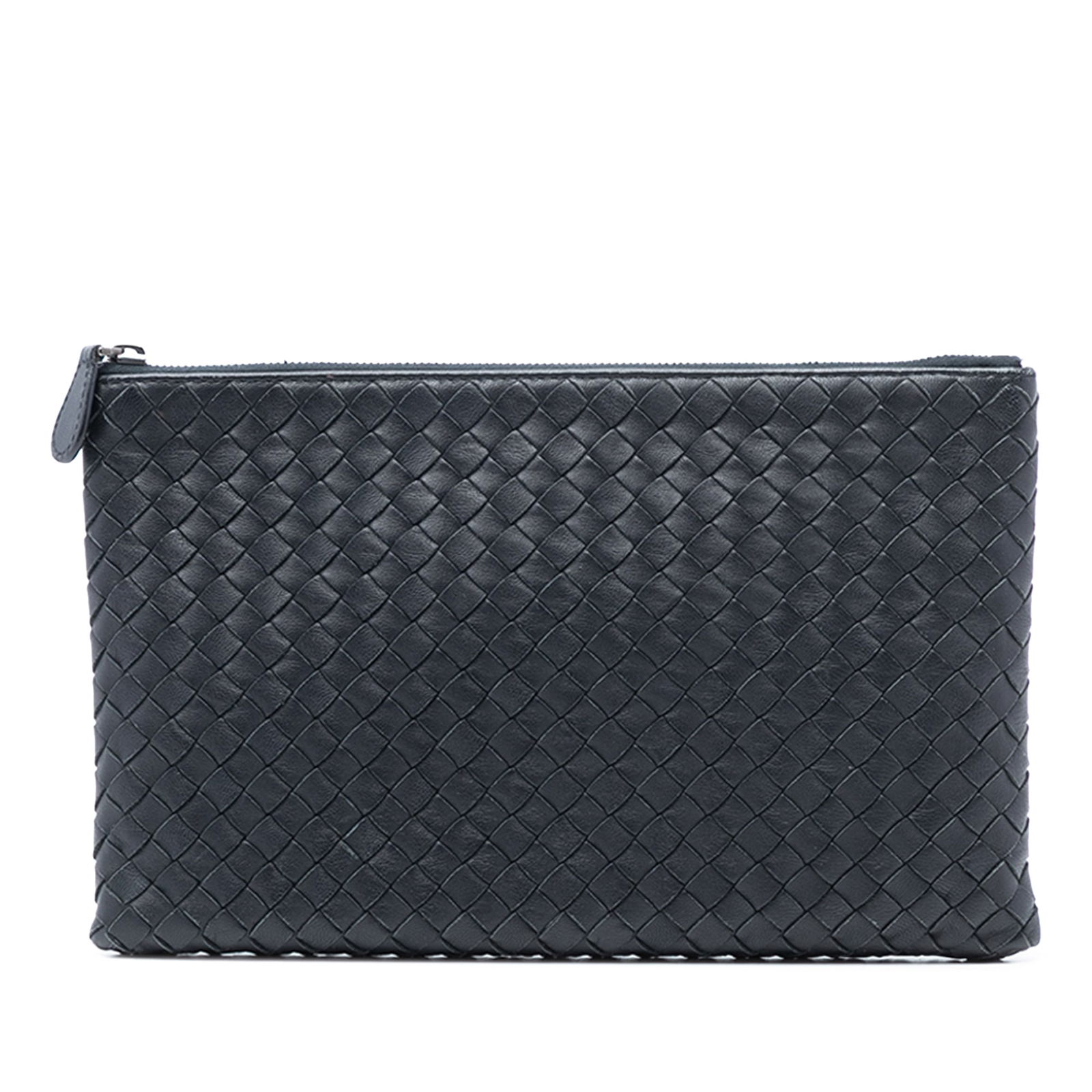 Black Leather Woven Clutch by Bottega Veneta Nappa Intrecciato (1 of 7)