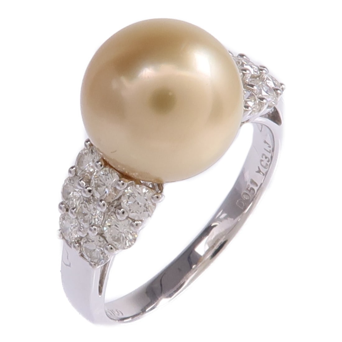 18K White Gold Ring with Pearl and Diamond Accents Size 5.5 (1 of 9)