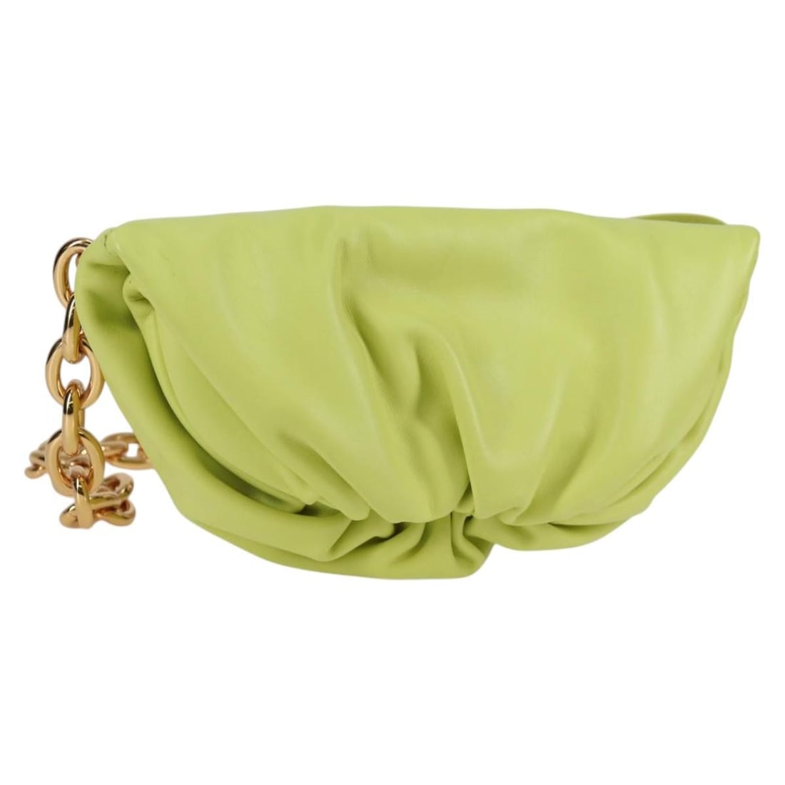 Bottega Veneta Leather Chain Pouch in Green for Women: Bottega Veneta Leather Chain Pouch in Green for Women The Chain Pouch by Bottega Veneta is a women's leather handbag in green. Crafted in Italy, it features a compact design with dimensions of 23 cm b