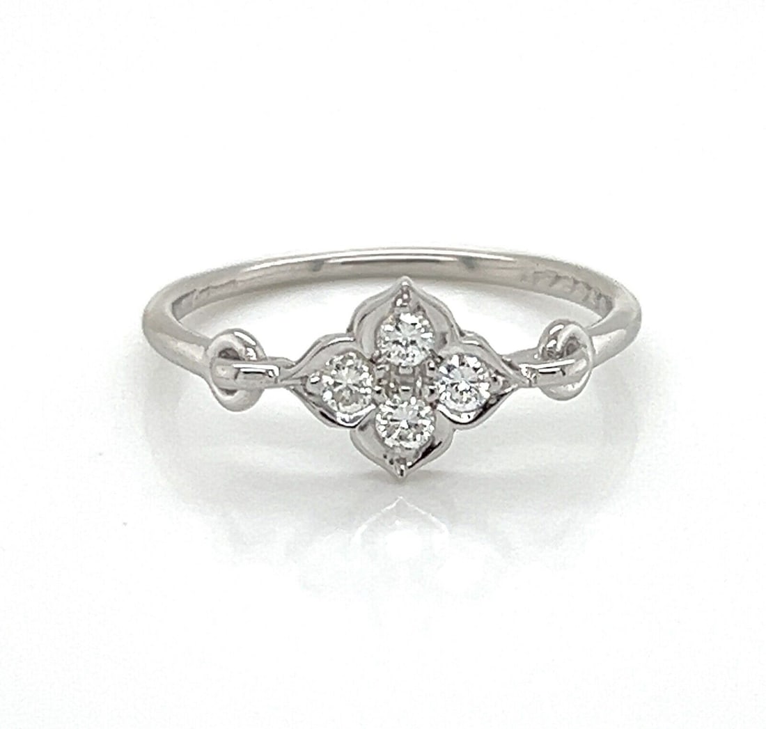 Cartier Hindu Diamond Floral White Gold Ring Size 5.25 With Certificate (1 of 10)