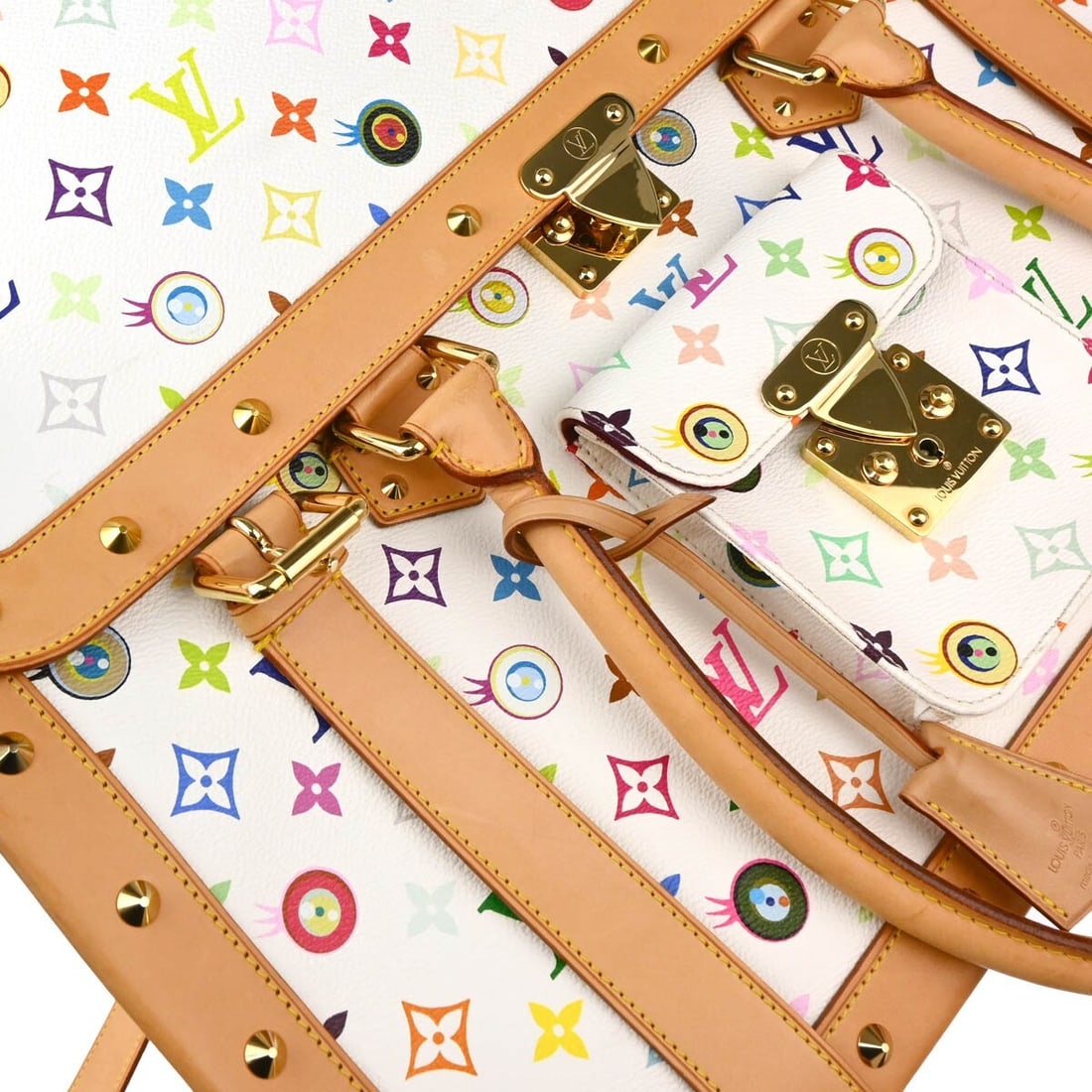 Louis Vuitton White Eye Love Monogram Sac Gigantic Handbag M92057 Vintage - 6
