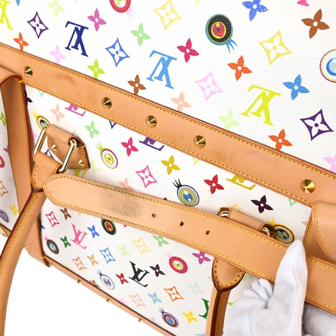 Louis Vuitton White Eye Love Monogram Sac Gigantic Handbag M92057 Vintage - 7