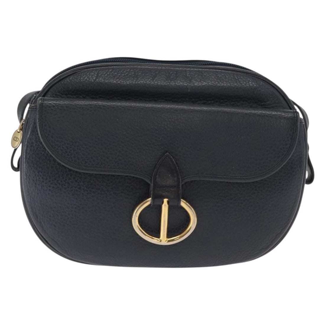 Christian Dior Navy Leather Vintage Women's Shoulder Purse: Christian Dior Navy Leather Vintage Women's Shoulder Purse This Christian Dior vintage shoulder bag is crafted from navy leather and features a classic silhouette designed for women. The bag shows sig