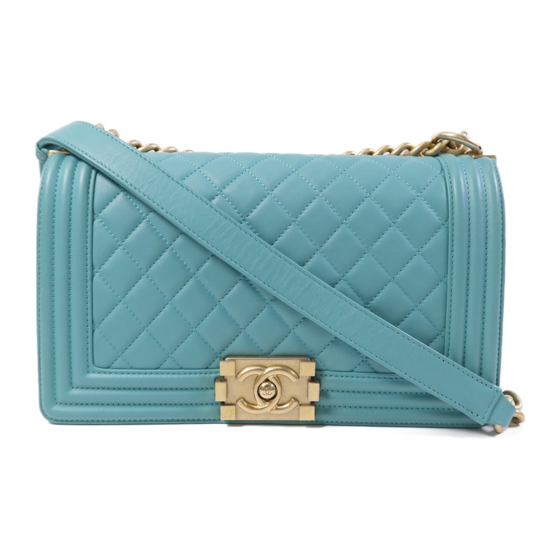 CHANEL Boy 25 Blue Lambskin Shoulder Bag A67086 GHW (1 of 18)