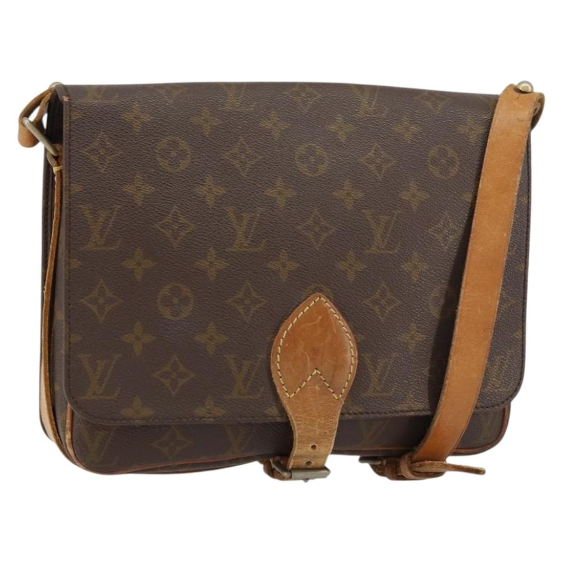 Louis Vuitton Monogram Canvas Cartouchiere Shoulder Bag: Louis Vuitton Monogram Canvas Cartouchiere Shoulder Bag This Louis Vuitton Cartouchiere handbag is crafted from the brand's signature monogram canvas in brown. Designed for women, it features a classi