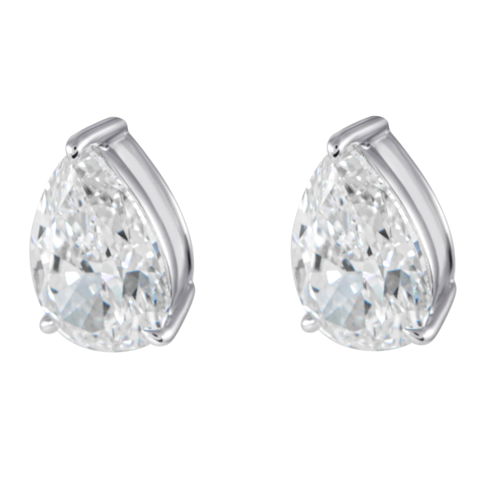 GIA 10.05ct Pear Diamond Stud Earrings 18k White Gold - 4