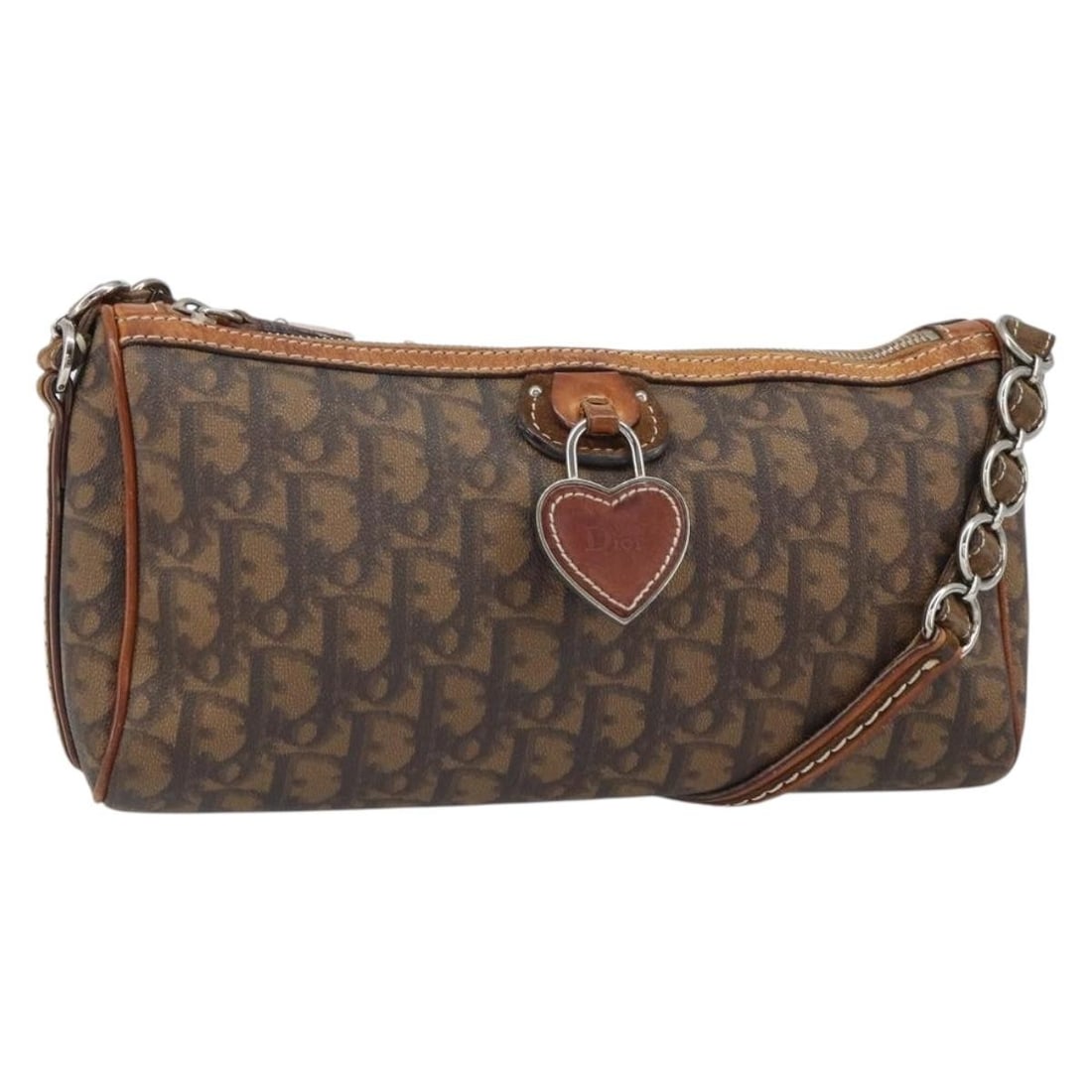 Christian Dior Trotter Canvas PVC Shoulder Bag Brown 26cm: Christian Dior Trotter Canvas PVC Shoulder Bag Brown 26cm Christian Dior Trotter shoulder bag crafted in brown PVC canvas designed for women. This Italian-made bag features a shoulder strap and metal